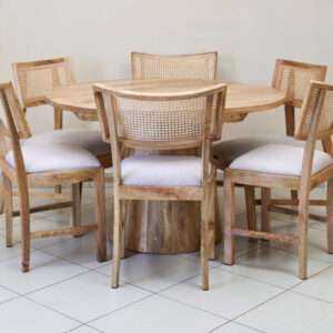 6-seater cone base dining table set